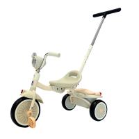 Puck Driewieler Cream-Rose met duwstang