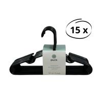 Puck Kledinghanger Kunststof Zwart (15 stuks)