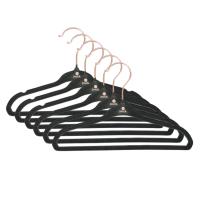 Puck Kledinghanger Velours Zwart (6 stuks)