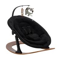 Qute Q-Sittle Newborn Rocker Woody Black + Bekleding Black