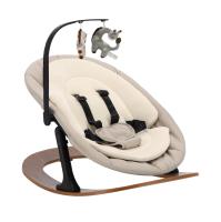 Qute Q-Sittle Newborn Rocker Woody Black + Bekleding Sand