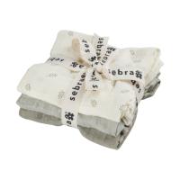 Sebra Hydrofiele Doeken Set - Sophora Leaves - Mist Green - 3 Stuks