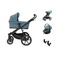 Thule Urban Glide 4-Wheel Kinderwagen - Mid Blue | Thule Maple Autostoeltje | Autostoel Adapters