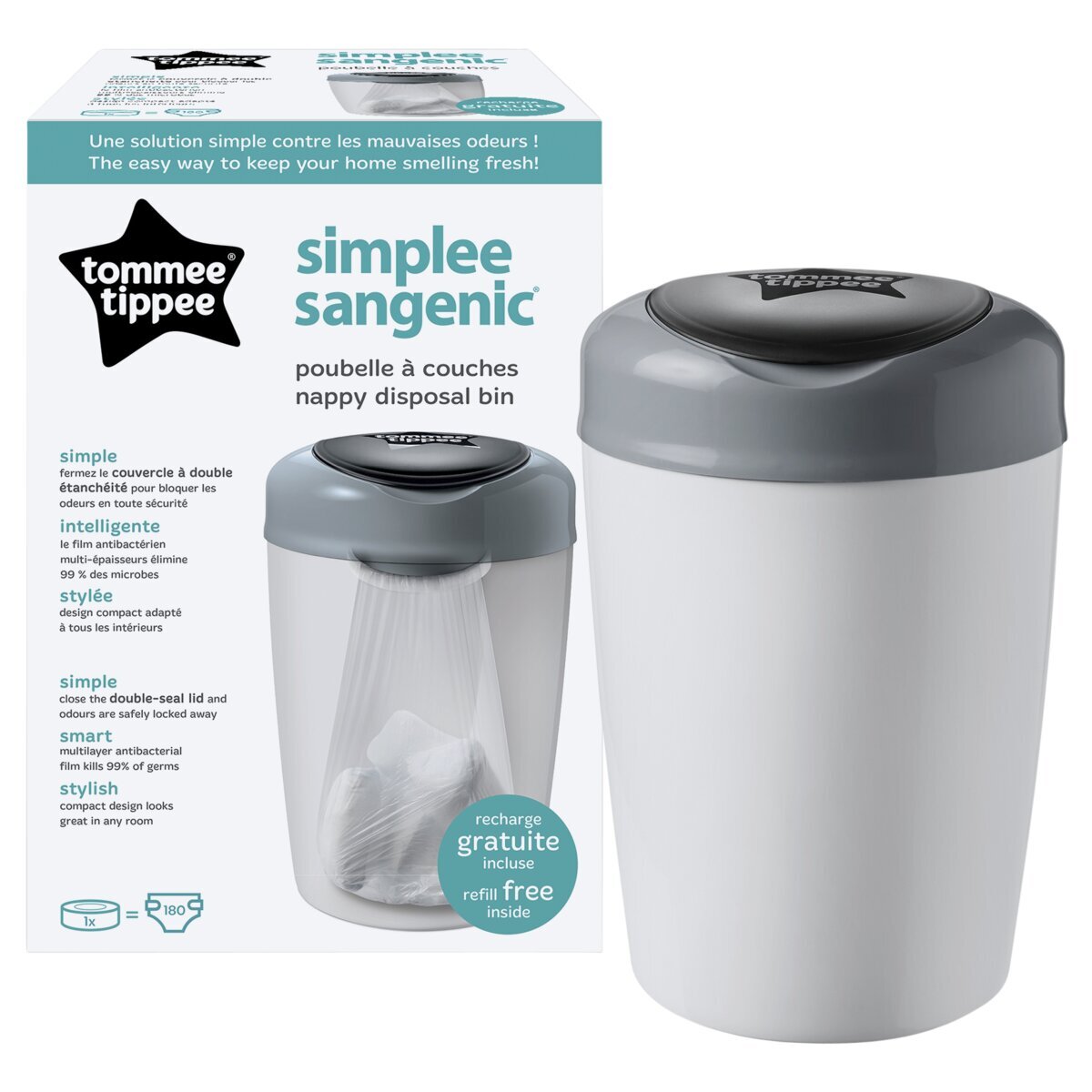 Tommee Tippee Simplee Sangenic Luieremmer