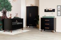 TWF Ledikant 60 x 120 - Commode 3 Laden - Hanglegkast 2 Deuren 1 Lade Modena Walnoot
