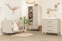 TWF Ledikant 60 x 120 - Commode 3 Laden - Hanglegkast 2 Deuren 1 Lade Salerno Metaal