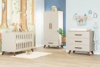 TWF Ledikant 60 x 120 - Commode 3 Laden Salerno Walnoot