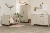 TWF Ledikant 60 x 120 - Commode XL 3 Laden 1 Deur Salerno Metaal - Hanglegkast 2 Deuren 1 Lade Salerno Metaal