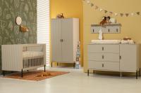 TWF Ledikant 70 x 140 - Commode XL 3 Laden 1 Deur - Hanglegkast 2 Deuren Waves Clay