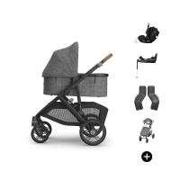 UPPAbaby VISTA V3 Kinderwagen Bundel - Greyson | Dubatti by Römer Babysafe Pro Autostoeltje | Dubatti by Römer Vario Base 5Z