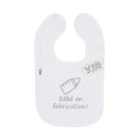 VIB Slabbetje - Bébé en fabrication! - Wit/Grijs