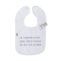 VIB Slabbetje - Je ressemble à mon papa - Wit/Grijs
