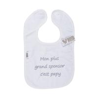VIB Slabbetje - Mon plus grand sponsor c'est papy - Wit/Grijs