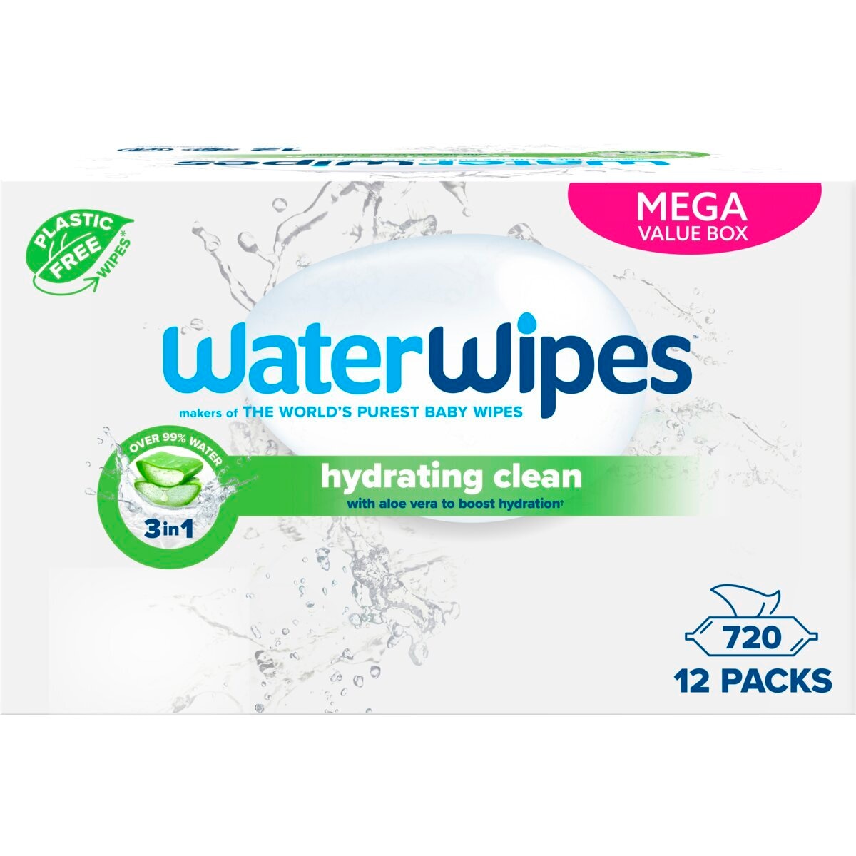 WaterWipes Hydrating Clean Babydoekjes
