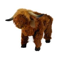 Wild & Soft Pluche Hoogland Koe - Staand - 64 cm - Bruin