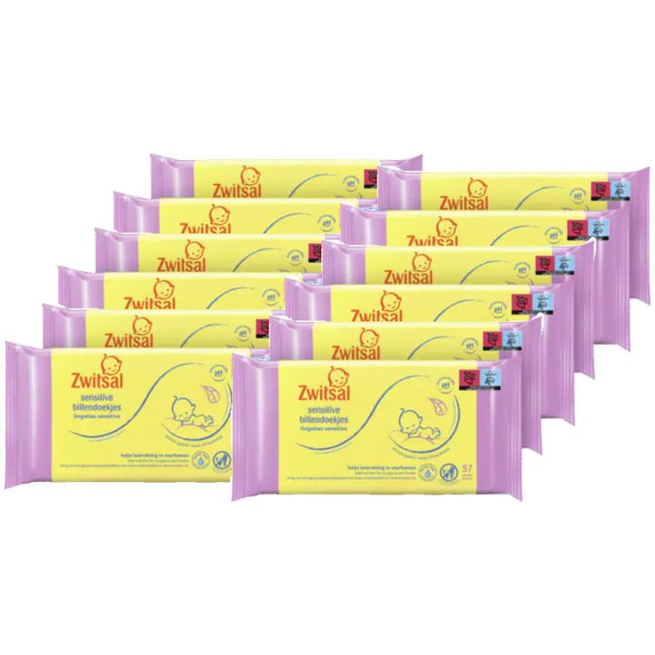 Zwitsal Billendoekjes Sensitive 12 x 57 Stuks
