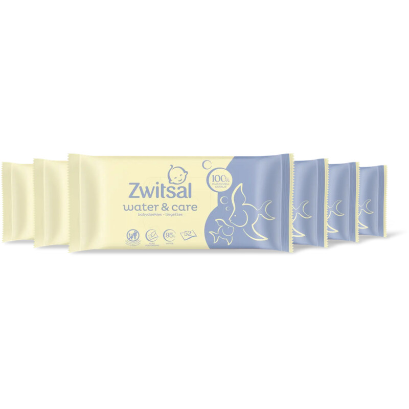 Zwitsal Water & care babydoekjes 6-pack